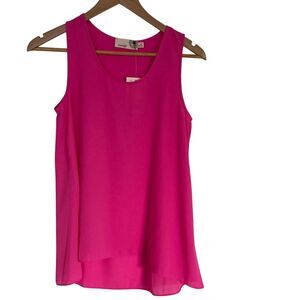 Everleigh Pullover Sleeveless Flowy Tank in Bright Pink Size XS Barbiecore